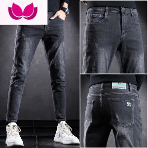 七斓九分牛仔裤男修身小脚弹力男裤2023夏季新款休闲男士裤子春季