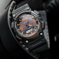 Casio旗舰店卡西欧手表男女限量防水运动小黑表休闲时尚电子学生日韩石英表男表多功能正品潮流男士夜光手表AQ-S810