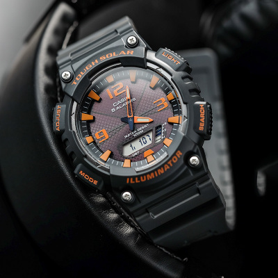Casio旗舰店卡西欧手表男女限量防水运动小黑表休闲时尚电子学生日韩石英表男表多功能正品潮流男士夜光手表AQ-S810