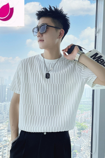 七斓高级感冰丝T恤男ins潮牌夏季衣服短袖2023新款痞帅夏装男装半截袖