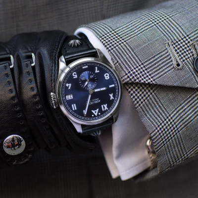 agelocer手表男士时尚自动机械表男防水夜光透底男表蓝盘黑皮克罗心款3102A1均码