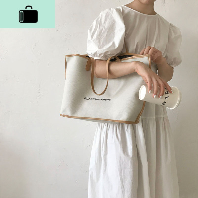 百搭ins大容量包包女2020新款潮复古休闲字母托特包学生单肩大包NEW LAKE女斜挎包