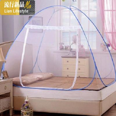 蒙古包蚊帐1.5m床1.8m双人家用单人折叠学生宿舍1.2米单免安装 三维工匠