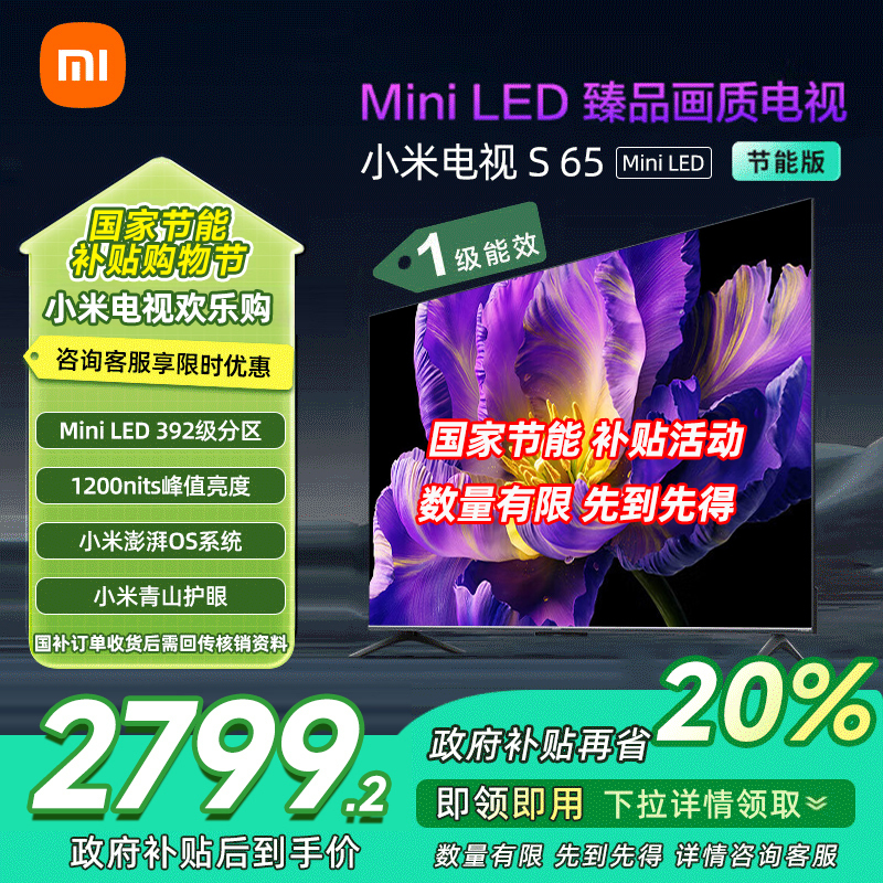 小米电视S 65 MiniLED节能版L65MA-SPL SSL01DY