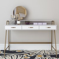 简约梳妆台铁艺创意铁艺桌子收纳双层书桌网红卧室迷你飘窗化妆台