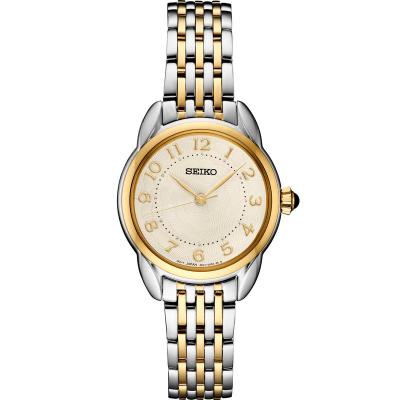 SEIKO/精工 石英表商务防水防划外壳简约大气经典手表男女款两-tone金镶玉风格
