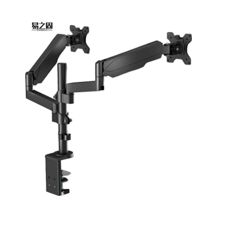 易之固双屏显示器支架稳固承重旋转调节隐藏走线简约时尚