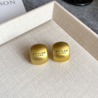 2024新款拉丝金属几何字母耳钉秋冬高级感耳环时尚气质金色耳饰女送女朋友老婆情人节七夕生日礼物