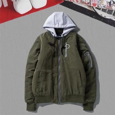 原创潮牌空军夹克棉服连帽可卸情侣外套飞机MA1男女秋冬棉衣棒球