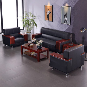 绵冠办公沙发三人沙发办公室家具皮质沙发