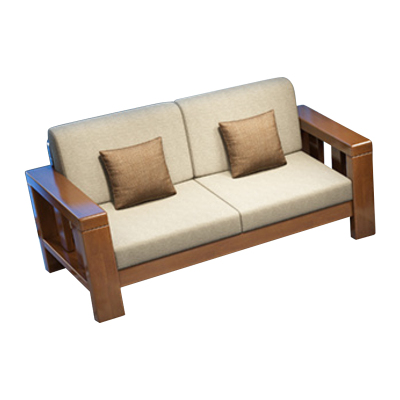 中豫鑫泽ZYXZ3113007 简约实木沙发胡桃色实木沙发 双人位