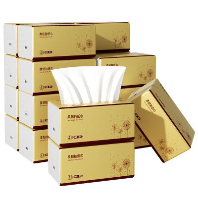 织梦 抽取式纸面巾4层70抽每包原生木浆抽纸实惠装餐巾纸家庭装纸抽卫生纸家用母婴可用 18包装