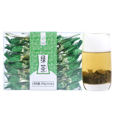 忆江南茶叶春茶一级炒青绿茶200g塑盒独立小包29包