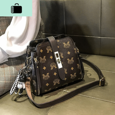 包包女包新款2020潮春夏时尚水桶包单肩斜挎包女百搭ins洋气小包NEW LAKE 咖啡色(新品)女斜挎包