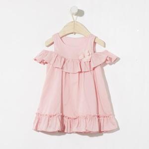 [1件3折价:88.5]米喜迪mecity童装夏新款女小童荷叶边露肩连衣裙仙女裙