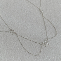S925纯银锆石芭蕾飘带蝴蝶结项链女款甜美精致颈链锁骨链秀气送女朋友老婆情人节七夕生日礼物