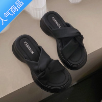 SUNTEK凉鞋女夏季2023新款松糕厚底休闲沙滩鞋子高级感法式配裙子罗马鞋