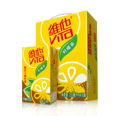 维他奶（Vitasoy）维他柠檬茶250ml*16瓶/箱地道港式柠檬茶饮料