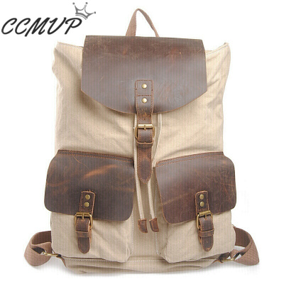 CCMVP品牌自营质量保证-CCMVP双肩包男士旅行包休闲登山包配真皮后背包