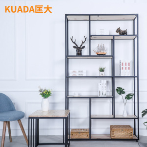 匡大 办公柜储物架铁艺书架1.2米办公书架 黑色