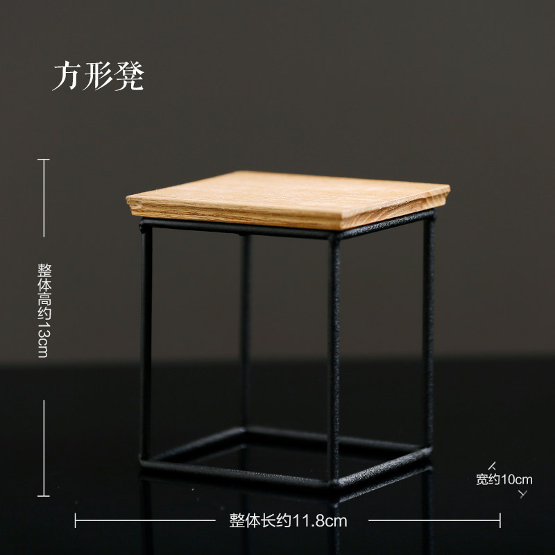 陶瓷工艺品底座置物架底托小博古架酒柜电视柜格子装饰品茶几收纳 三维工匠 三梯凳摆件