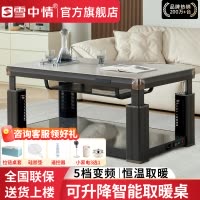 雪中情电暖桌取暖桌烤火桌升降茶几电暖炉长方形电烤桌家用烤火茶几电烤桌取暖炉子烤火炉电炉桌取暖器T130米肌肤灰1.6米