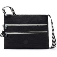 Kipling凯浦林单肩包女大容量防水可调节肩带实用黑色条纹肩带