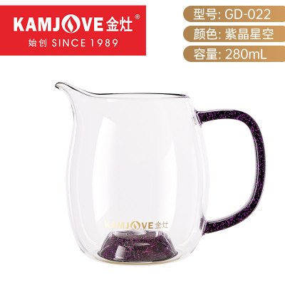 金灶 GD-022 耐热玻璃公道杯 玻璃分茶器小茶壶 礼盒加厚耐高温茶具配件茶杯 [280ML]