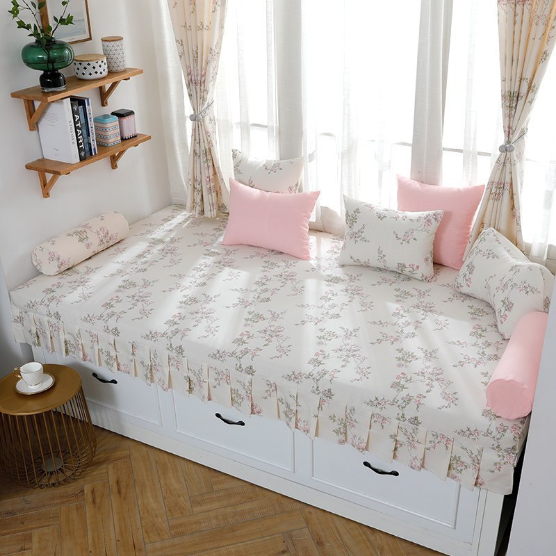 家柏饰(CORATED)北欧高密度海绵飘窗垫乳胶窗台垫定做沙发毯阳台垫榻榻米卡座 花7号 定制联系客服报价(自拍不发货)