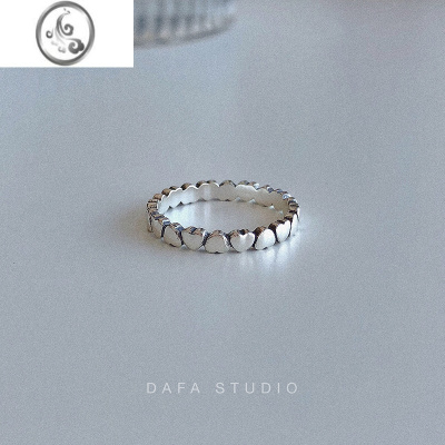 JiMiDAFA小众设计心形戒指 S925银银简约ins冷淡风星星造型复古做旧戒