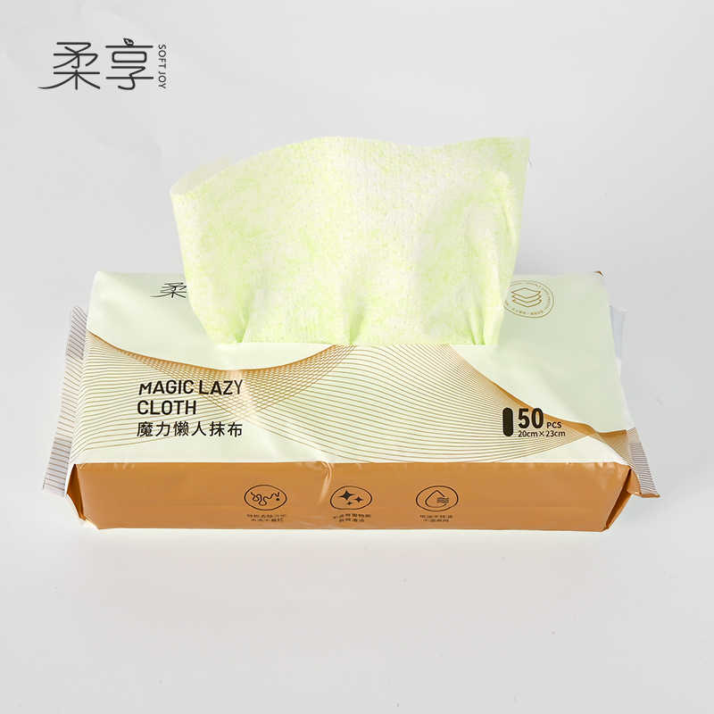 柔享(soft joy)一次性棉柔巾0532抽取式干湿两用抹布20*23cm 50片