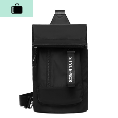 胸包男单肩包休闲运动潮流男士包包斜挎包时尚青年小背包学生韩版NEW LAKE 炫酷黑男士单肩包