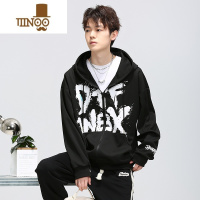 YANXU23新款卫衣大童男孩初中学生青少年连帽开衫拉链外套运动服潮