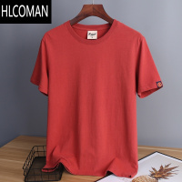 HLCOMAN人手几件不嫌多 百搭潮流夏季水洗纯色长绒磨毛打底短袖T恤男