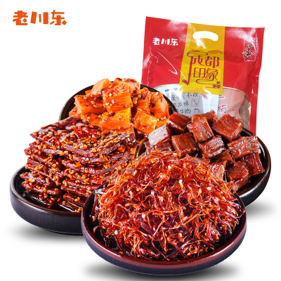 老川东牛肉零食大礼包401g卤牛肉/牛板筋/龙须牛肉/猪肉脯小吃零食牛肉干
