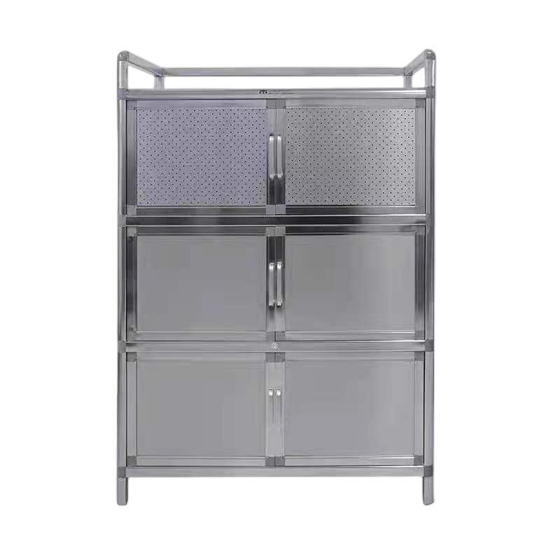 鑫环境 1120*600*400mm碗柜 收纳简易不锈钢碗柜放碗家用经济型铝合金厨房储物柜多功能餐边柜