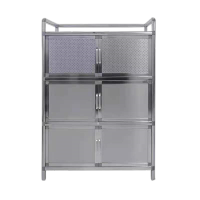 鑫环境 1120*600*400mm碗柜 收纳简易不锈钢碗柜放碗家用经济型铝合金厨房储物柜多功能餐边柜