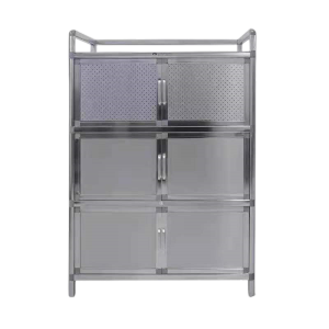 鑫环境 1120*600*400mm碗柜 收纳简易不锈钢碗柜放碗家用经济型铝合金厨房储物柜多功能餐边柜