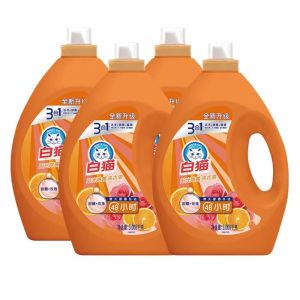 白猫阳光除菌洗衣液3kg*4瓶家用整箱囤货划算甜橙香酵素全效去渍