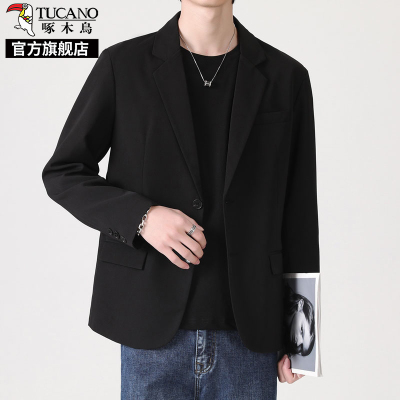 啄木鸟轻熟风西装外套男士商务休闲西服2025新款秋冬季正装礼服K