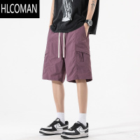 HLCOMANGENIOLAMODE夏季新款休闲运动短裤男士冰感透气直筒宽松五分裤子