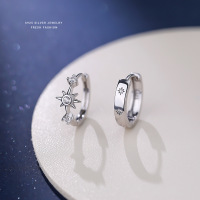 潮流个性六芒星耳环女S925纯银不对称小众设计星星耳钉镶钻耳饰送女朋友老婆情人节七夕生日礼物