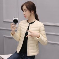 迪鲁奥(DILUAO)40岁妈妈穿的羽绒服2020年秋季冬新款大码无领圆领轻薄型服修身内胆短款轻便内穿外套