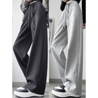 灰色运动阔腿裤女秋季新款宽松显瘦小个子休闲直筒香蕉卫裤子_221