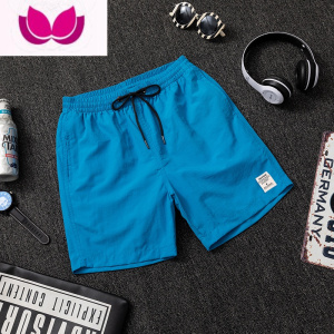 七斓夏季纯色短裤男欧美宽松大码沙滩裤速干休闲薄款加肥加大五分裤潮