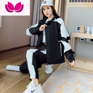 七斓时尚潮牌运动服套装女2023年新款休闲学生洋气加绒加厚减龄套