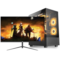 亚当贝尔 家用办公台式电脑主机i7-6800K/RX5700XT 8G独显/32G内存/1TB SSD固态 商务娱乐影音吃鸡黑神话悟空游戏学生电脑整机+27英寸显示器全套