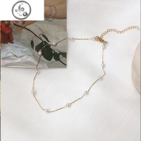ins简约气质短款珍珠锁骨链韩版个性项链女潮网红装饰颈链脖链 JiMi