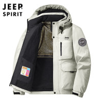 JEEP吉普男装夹克棉服秋冬季连帽户外工装保暖外套棉衣