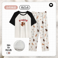 睡衣女短袖长裤夏季卡通可爱2026新款圆领ins风家居服套装可外穿_1